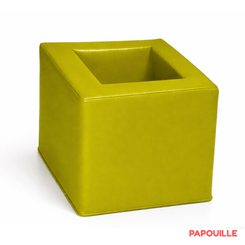 Mobilier - Meuble en mousse et Pouf - Cube de rangement 38 cm - Jaune