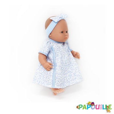 Jouets - Poupons, Peluches et Accessoires - Poupée corps dur sans cheveux 30cm européenne robe bleu