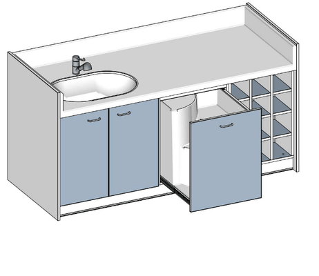 Change - Meuble à Langer crèche - Table à langer 1 cuve - 2000 (L) x 850 (Pf)mm 