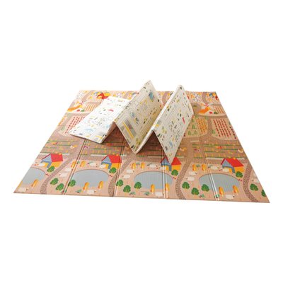 Jouets - Tapis et Jeux d'Éveil, Portiques d'Activité - Tapis Double Face La Ville et la Ferme 