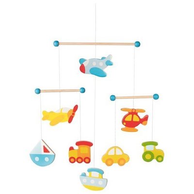 Couchage - Mobile de Lit Bébé et Veilleuse - Mobile véhicules en bois