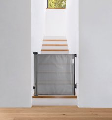 Médical et Prévention - Barrières de Sécurité Enfant - Barrière rétractable jusqu'à 140 cm - Gris