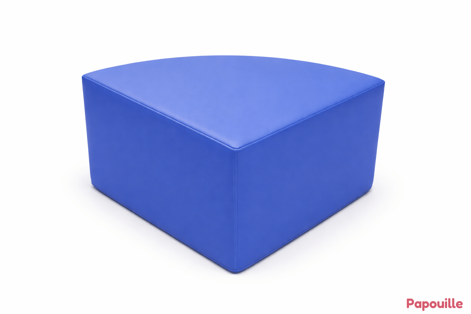 Pouf 1/4 rond en mousse pvc h.25 cm bleu