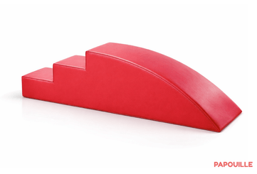 Motricité - Module de Motricité Bébé - Module petit toboggan incurve 3 marches en mousse pvc h.23 rouge