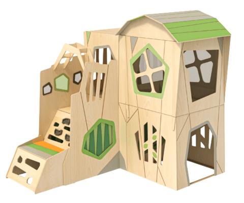 Motricité - Structure et panneaux D'activités - Maison de jeu – 5 pièces en angle