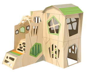 Motricité - Structure et panneaux D'activités - Maison de jeu – 5 pièces en angle
