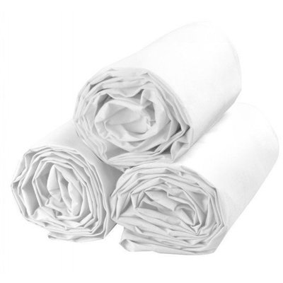 Couchage - Couverture de Lit Enfant - Drap housses polycoton jersey blanc 60 x 120 cm