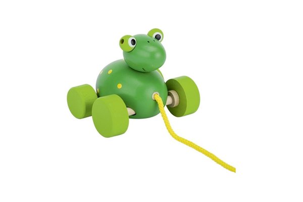 Jouets - Jouets à Pousser, à Tirer - Animal en bois à tirer lilou la grenouille