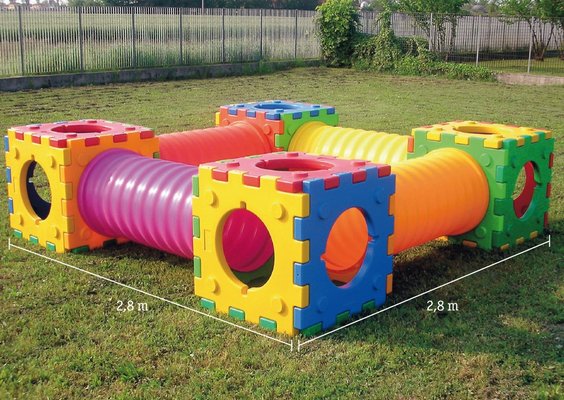 Mobilier - Aire de jeux et structure extérieure - Aire de jeux cubique tunnel 