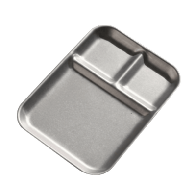 Repas - Plateaux Repas Enfants et à Compartiments - Plateau 3 compartiments - Inox micro-ondable