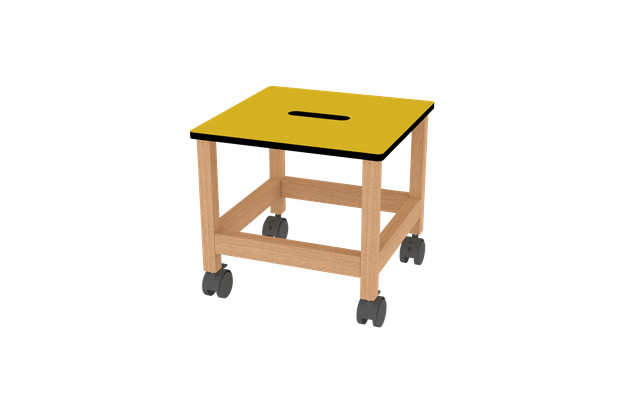 Mobilier - Tabouret et Assise au sol - Tabouret à roulettes - T3 - Jaune