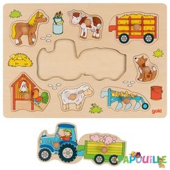 Jeux - Jeux Éducatifs et Puzzle - Puzzle tracteur avec remorques - 1 ans et plus