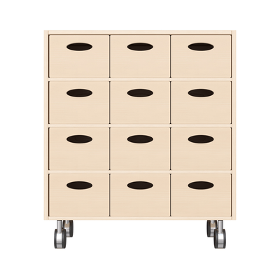 Mobilier - Meuble de rangement scolaire - Meuble de rangement à roulettes 12 bacs - Mila