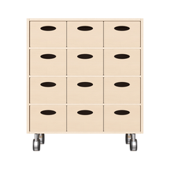 Mobilier - Meuble de rangement scolaire - Meuble de rangement à roulettes 12 bacs - Mila