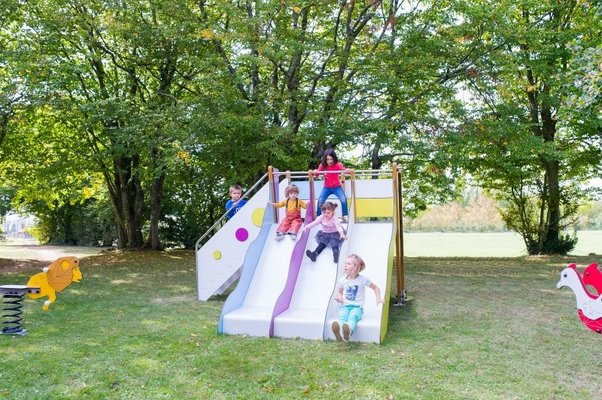 Mobilier - Aire de jeux et structure extérieure - Structure de jeux 3 toboggans H 82 cm - Tobo'Gliss fixations courtes