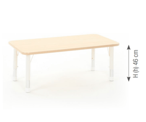 Mobilier - Table crèche et scolaire - Table rectangulaire réglable beige - mélaminé - 120 x 75 cm