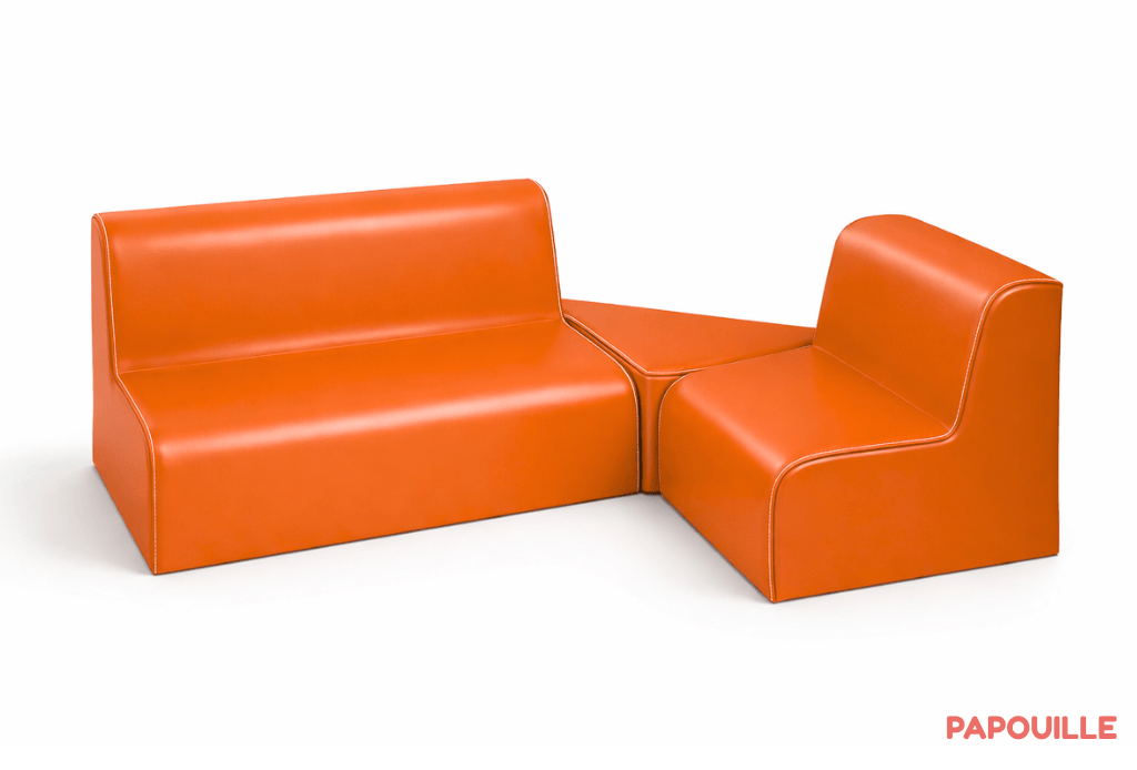 Kit coin banquette pour espace lecture assise 17cm orange