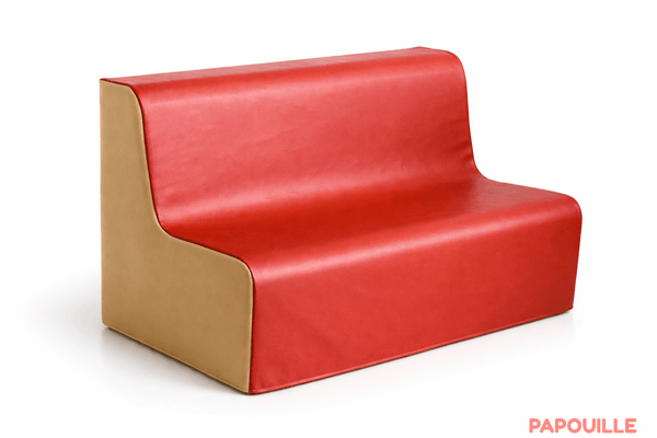Mobilier - Meuble en mousse et Pouf - Canapé 3 places en mousse imperméable assise 30 cm rouge