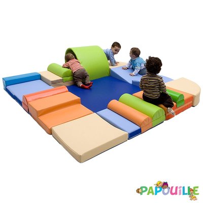 Motricité - Parcours de Motricité Crèche - Kit grand parcours d'obstacles en mousse pvc 20 modules