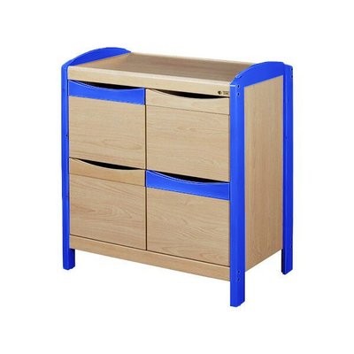 Mobilier - Meuble de rangement scolaire - Meuble de rangement 2 colonnes avec portes bleu