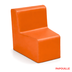Mobilier - Meuble en mousse et Pouf - Chauffeuse d'angle hauteur 25cm orange