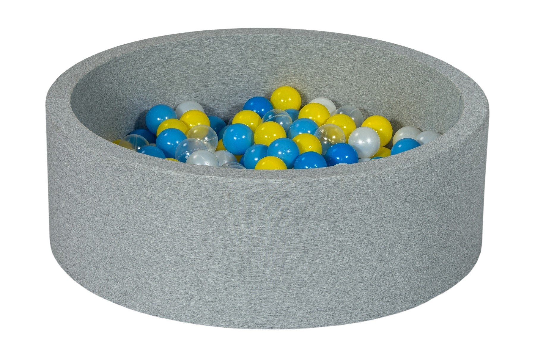 Piscine à balles pour bébé avec 200 balles 90x30cm grise balle jaune
