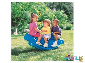 Jeux - Bascules et Équilibre - Balançoire à bascule baleine bleu 2 ou 3 places
