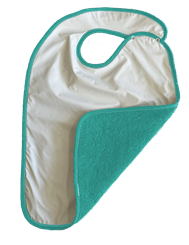 Repas - Bavoir - Bavoir à pression dos imperméable - 30 x 40 cm - Turquoise