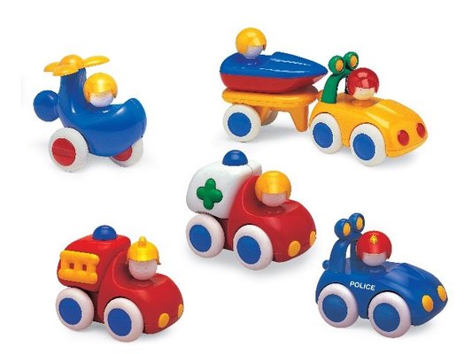 Jouets - Garages, Voitures et Circuits pour Enfant - 5 véhicules d'urgences - Tolo 