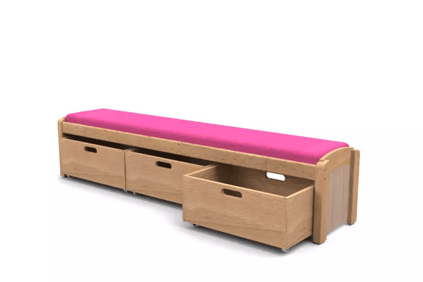 Mobilier - Banc vestiaire & Porte Manteaux - Banc et ses 3 casiers naturel