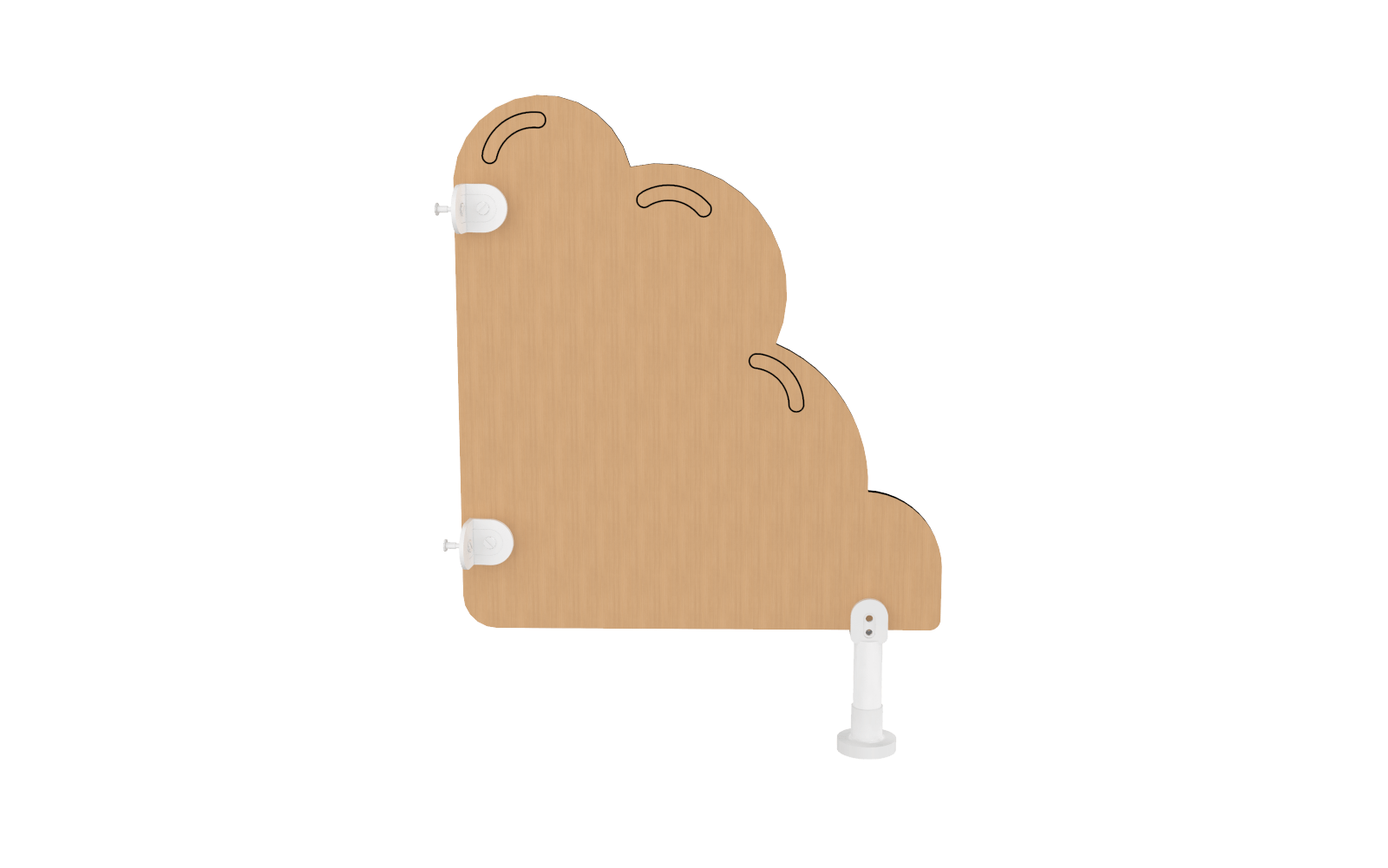 Cloison de séparation pour WC - arrondi - Naturel