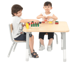 Mobilier - Table crèche et scolaire - Table carrée Oscar 75 x 75 cm réglable en hauteur