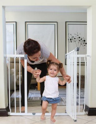 Médical et Prévention - Barrières de Sécurité Enfant - Barrière - Portillon avec rallonge 99 à 105,5 cm - Blanc