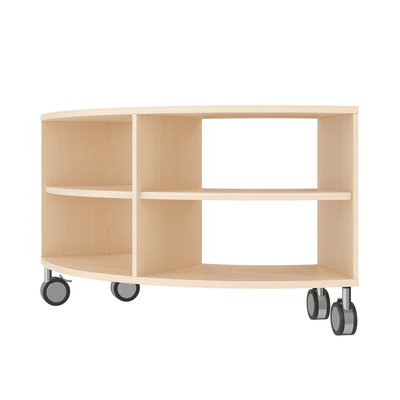 Mobilier - Meuble de rangement scolaire - Meuble de rangement arrondi 4 cases à roulettes - Blum
