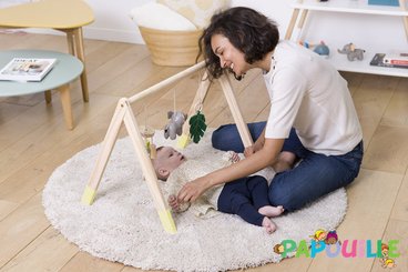 Jouets - Tapis et Jeux d'Éveil, Portiques d'Activité - Arche d'éveil en bois pastel la jungle