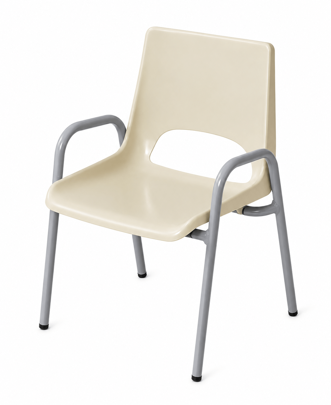 Chaise de maternelle avec accoudoirs H38 cm - T4 - Gris