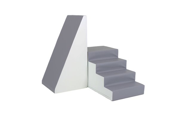 Motricité - Parcours de Motricité Maternelle - Je grimpe, je glisse - grand parcours de motricité hauteur 50 cm blanc et gris