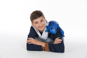 Couchage - Mobile de Lit Bébé et Veilleuse - Coussin en forme de lézard bleu