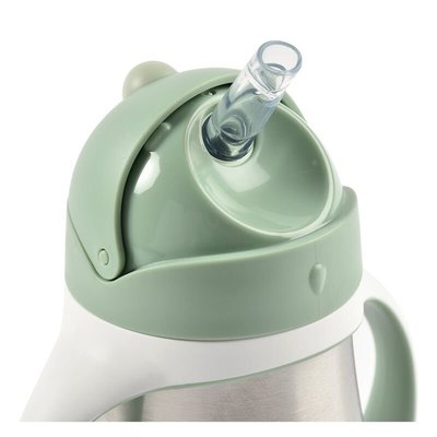 Repas - Tasse d’apprentissage - Tasse en inox avec paille 250 ml - Vert sauge