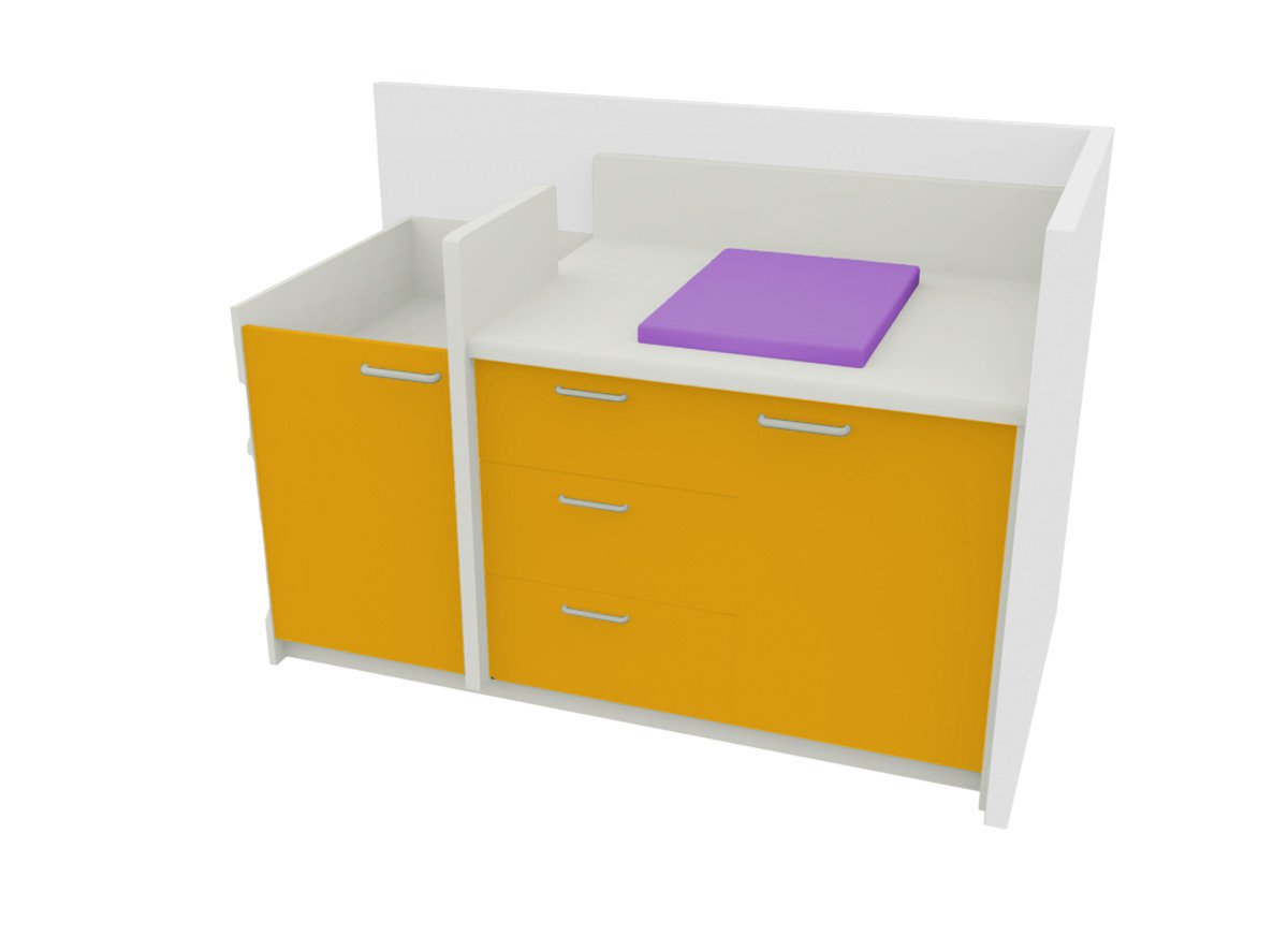 Table à langer sans cuve 135 x 85 cm jaune samba