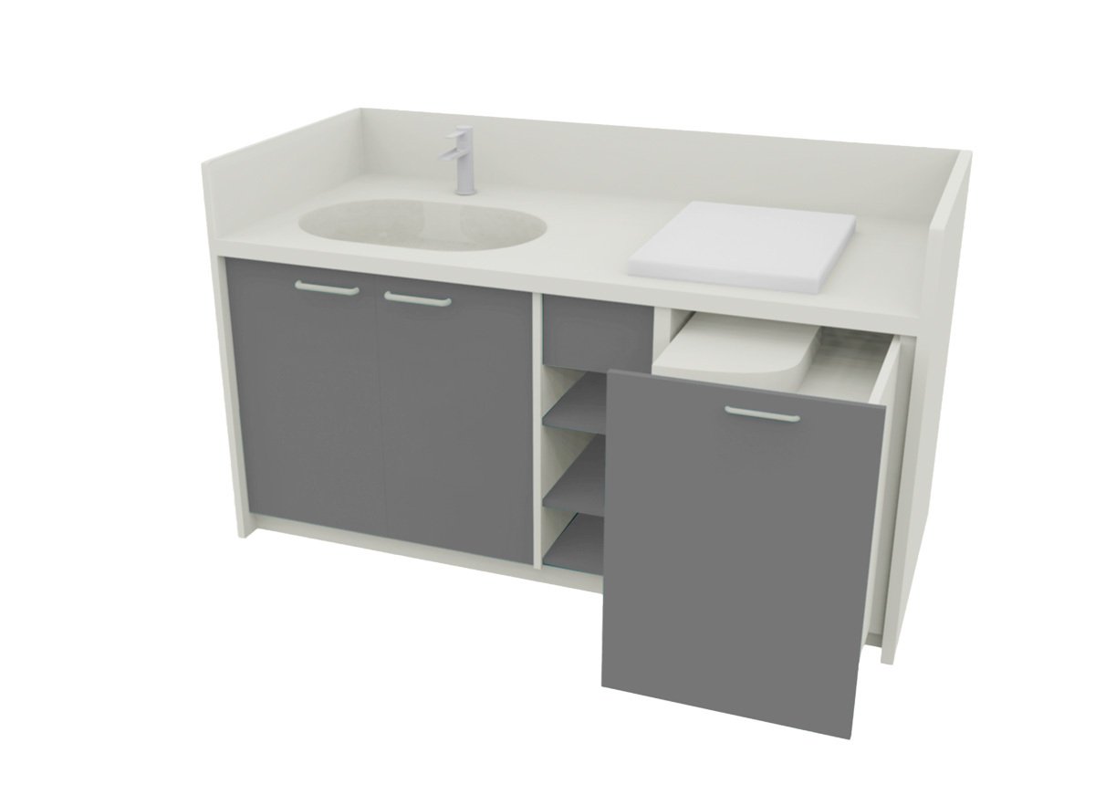 Table à langer sur mesure-1700x850mm gris