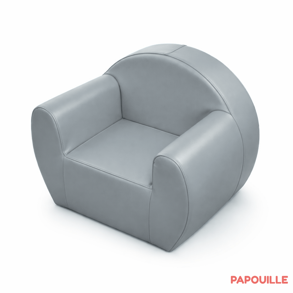 Fauteuil enfant pdg club mousse pvc uni 20 cm gris