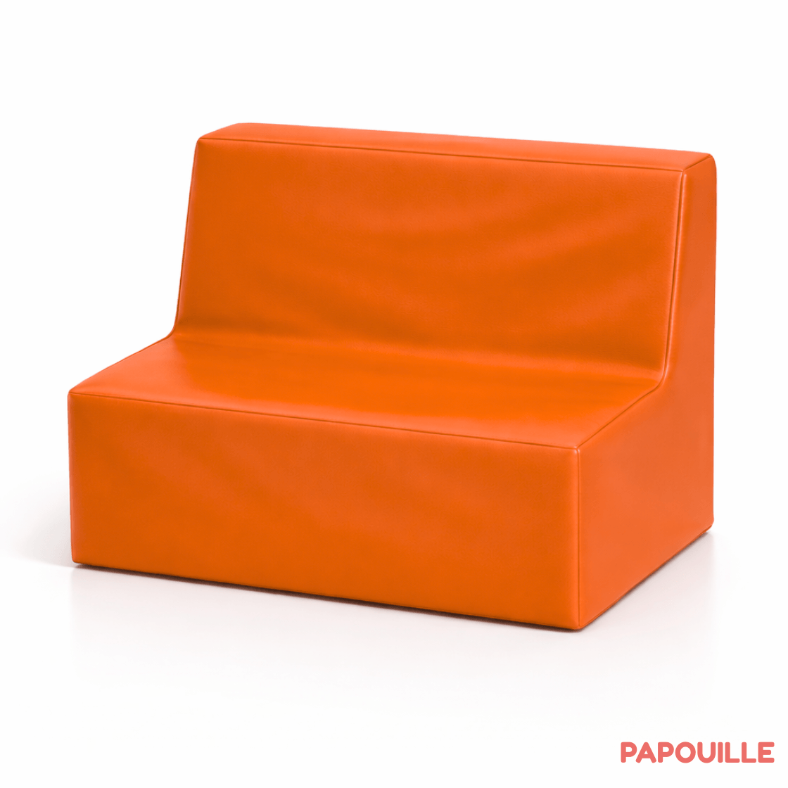 Banquette enfant 2 à 3 places en mousse pvc h. 25cm orange