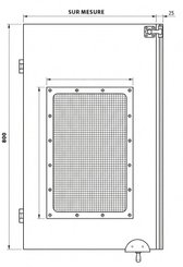 Mobilier - Barrière de séparation & Cloison crèche - Portillon en bois fenêtre avec roulette sur mesure