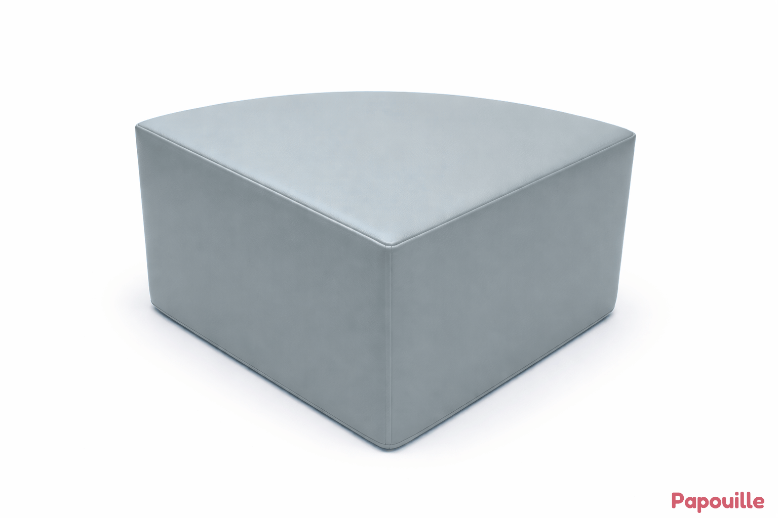 Pouf 1/4 rond en mousse pvc h.25 cm gris
