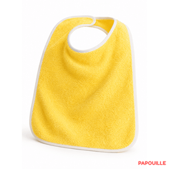 Repas - Bavoir - Bavoir a pressions éponge coton 30 x 40 cm - Jaune