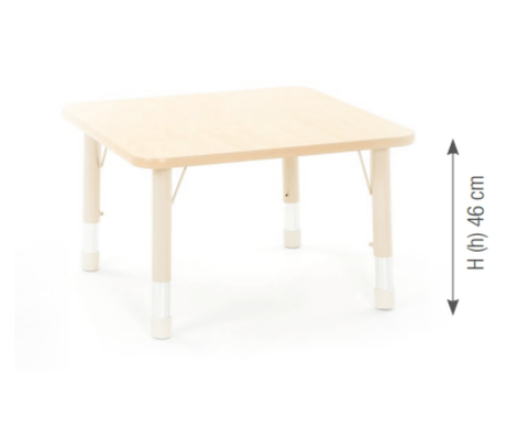 Mobilier - Table crèche et scolaire - Table carrée réglable beige - surface HPL - 75 x 75 cm