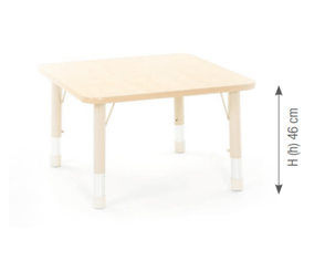Mobilier - Table crèche et scolaire - Table carrée beige - mélaminé - 75 x 75 cm