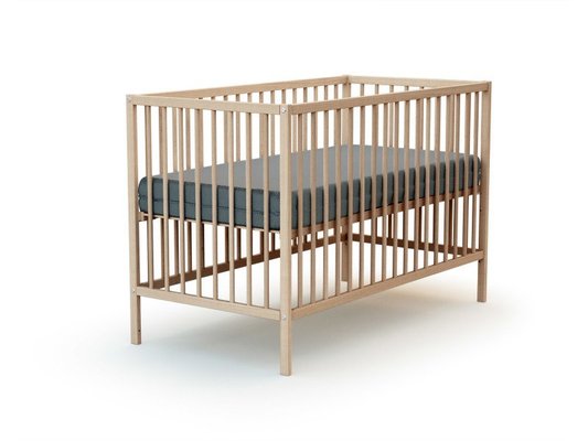 Couchage - Lit Crèche en Bois bébé, enfant - Lit bébé 60x120 simple Naturel sans traitement ni peinture