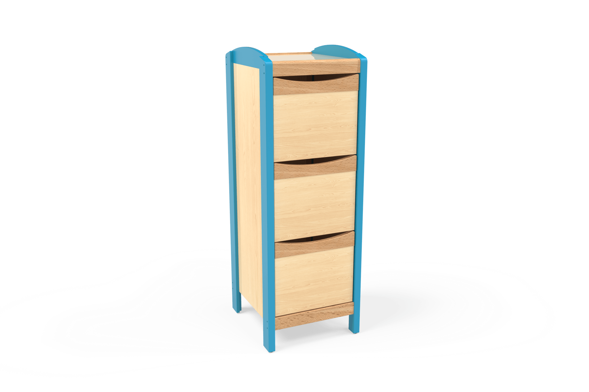 Meuble de rangement en colonne avec portes bleu